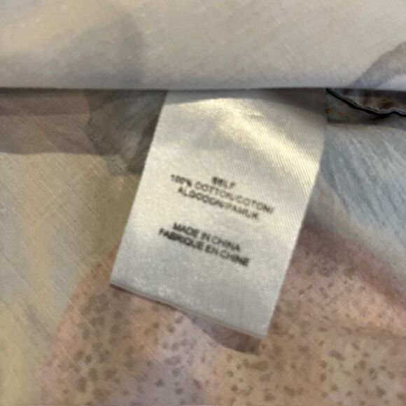 TIBI Floral Cotton Poplin Top Taupe Tropical Grasshoppers Women's Size 4 - Picture 9 of 13